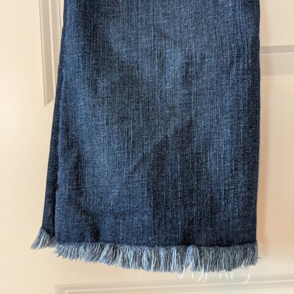 Point Sur Jeans Women's Size 27 Blue 10" Demi-Boot Cropped Button-Fly Raw Hem - Picture 14 of 16